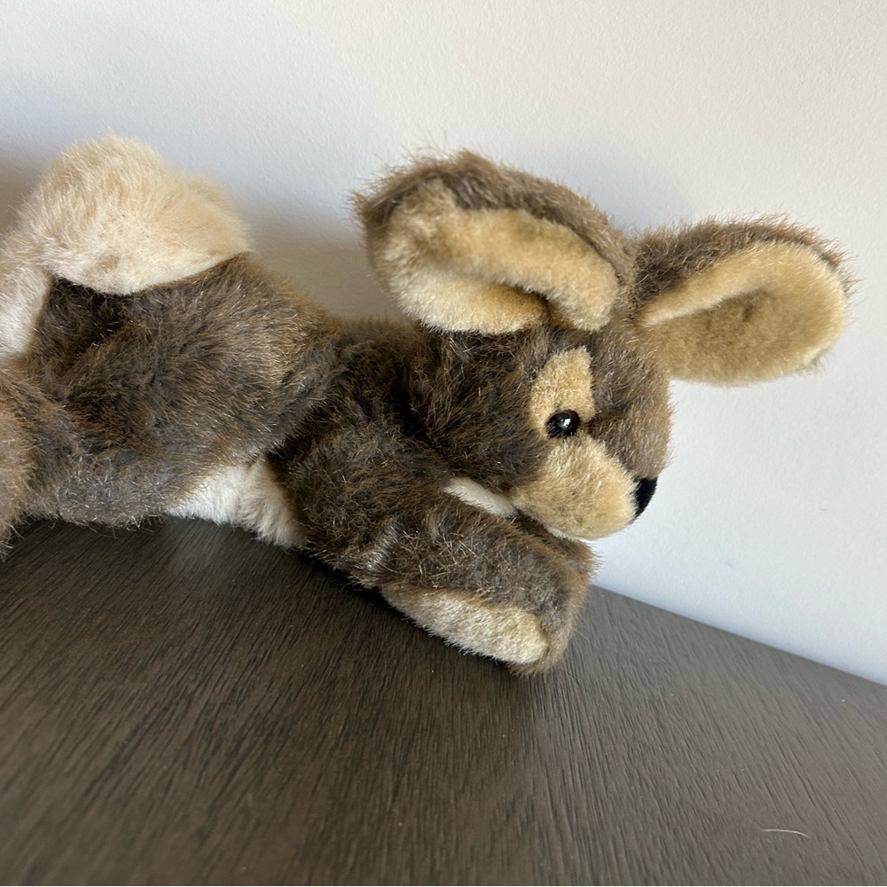 Plush Bunny Toy for Small Pets - Brown and Cream